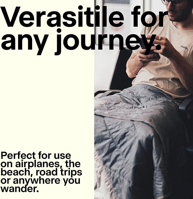 Gravel Layover Blanket – Compact, Warm Down Alternative with Travel Pouch (Spruce)