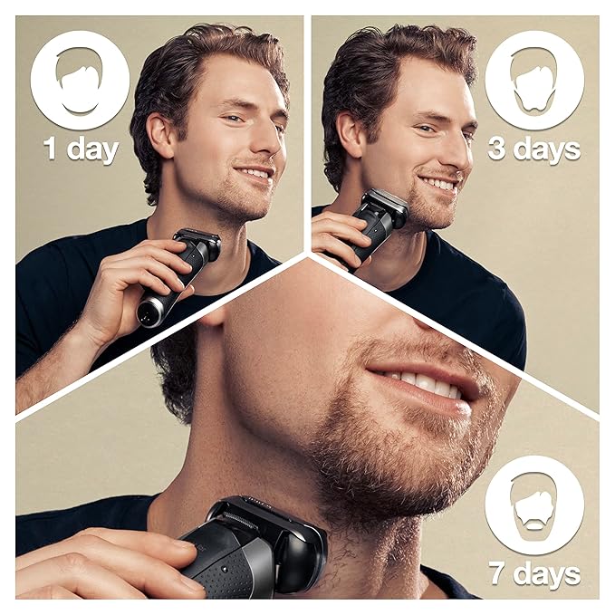 Braun Electric Razor for Men, Series 9 Pro 9465cc Wet & Dry Electric Foil Shaver with ProLift Beard Trimmer, Cleaning & Charging SmartCare Center, Head Shavers for Bald Men, Noble Metal