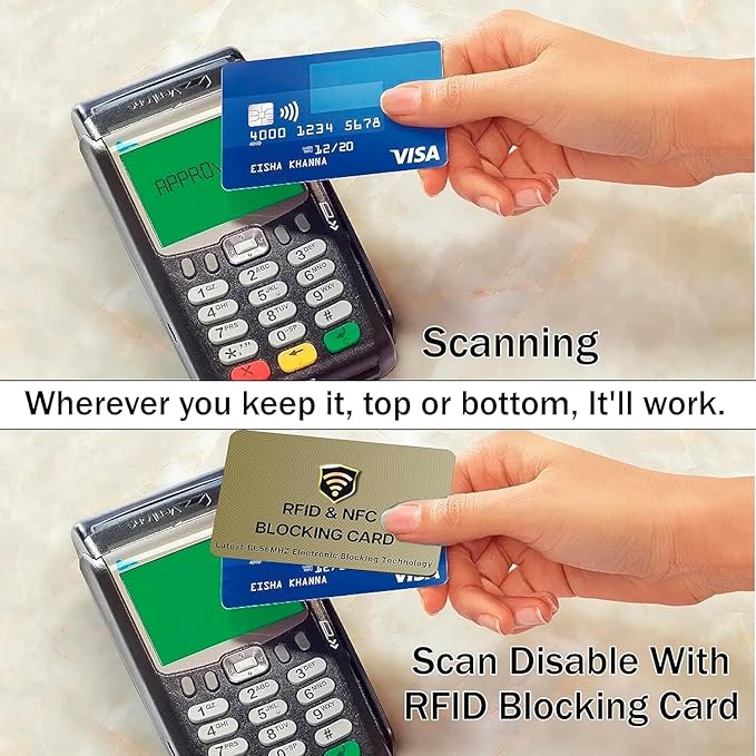 SaiTech IT RFID Cards One Card Protects Entire Wallet Purse For Men & Women, Contactless Bank Debit Credit Card Protector ID ATM Guard Card – Golden (1 Pcs Golden)