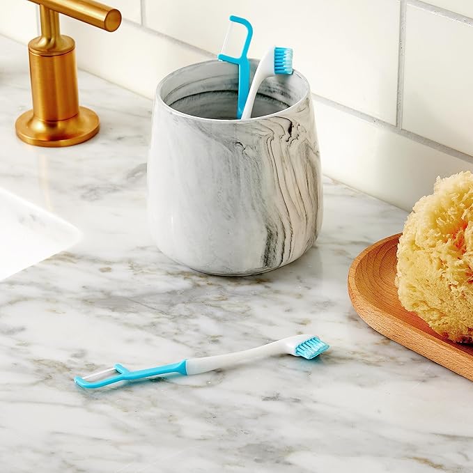 The Evolution of Oral Care | 4-in-1 Tool (Paste + Brush + Floss + Pick) | Individually Wrapped | Disposable | Prepasted Travel Toothbrushes | Small Adult Toothbrush - (24-Pack)