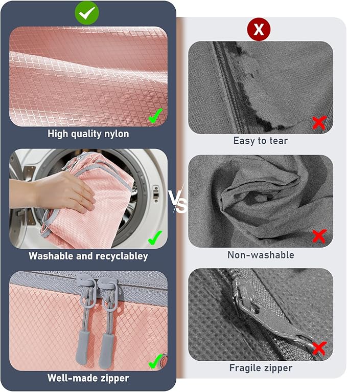 DIMJ Comforter Storage Bag 6 Pack - Blanket Storage Organizer Compression Bags, Large Capacity Ultra Space Saving Self Compression Organize for Bedding, Pillow, Duvet, Sheet Storage with Zipper Window