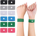 Motion Sickness Wristband, Anti-Nausea Acupressure Wrist Band for Nausea Relief, Dizziness and Vomiting from Car Boat Flying Travel Sickness (Black/Grey/Light Blue/White/Green/Red, 6 Pairs)