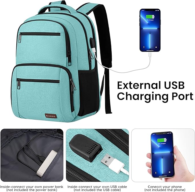 Backpack for Girls Women, School Backpack for Teen Boys, Lightweight Casual High School Bookbag, Daily-use Travel Laptop Backpack with USB Charging Port Fits 15.6 Inch Notebook