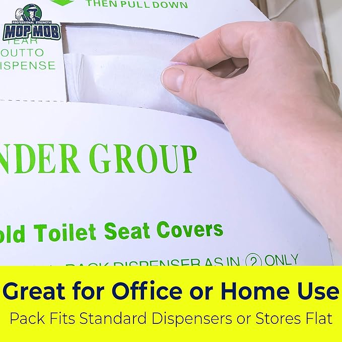 Biodegradable Half-Fold Toilet Seat Covers 250Pk. Self-Flushing, Disposable Potty Papers Keep Toilets Clean and Family Healthy. Mess-Free Paper Safety Covers for Commercial, Home, Travel and Kids Use