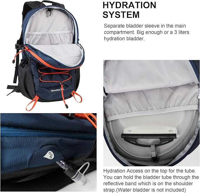 MOUNTAINTOP Hiking Backpack,30L Camping Backpack, Men Women Hiking Daypack Lightweight Travel Backpack for Camping Climbing Skiing Cycling