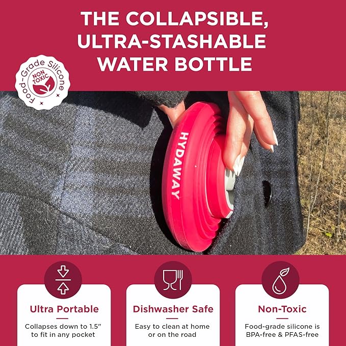 HYDAWAY 17oz Collapsible Water Bottle - BPA-Free, Leakproof, Lightweight, and Space-Saving - Perfect for Travel, Hiking, and Everyday Hydration
