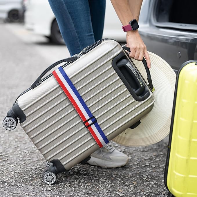 Travel Inspira Luggage Straps for Suitcases, Adjustable Suitcase Strap, TSA Approved Luggage Straps - Secure Your Luggage Safely During Travel (4 Pack)