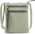 DELUXITY Crossbody Purse Bag Shoulder Bag Multi Pocket Zipper Purse | Mint