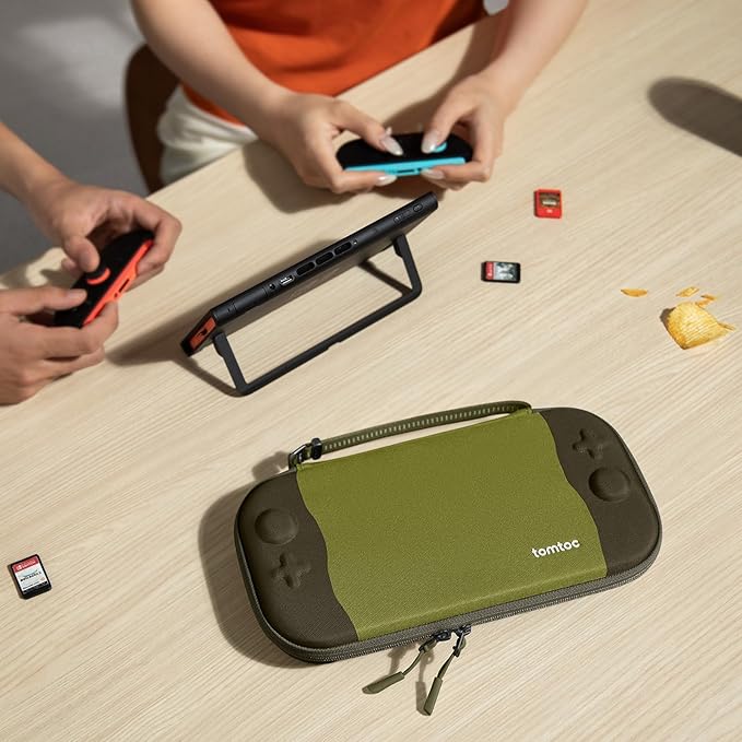 tomtoc Slim Carrying Case for Nintendo Switch 2 Model 2025, Odorless Felt Protective Hard Shell with 12 Game Card Slots, Portable Travel Storage Case with Original Patent and Military Grade Protection