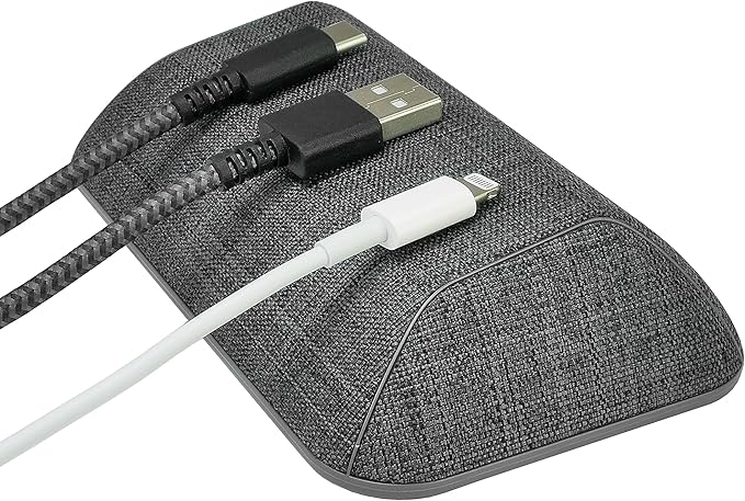 Smartish® Magnetic Cord Holder - Bigger Cable Wrangler Organizer with Magnet Clips for Charger Management on Desktop, Nightstand, or Side Table - Holds 6+ Cables - No. 2 Pencil Gray