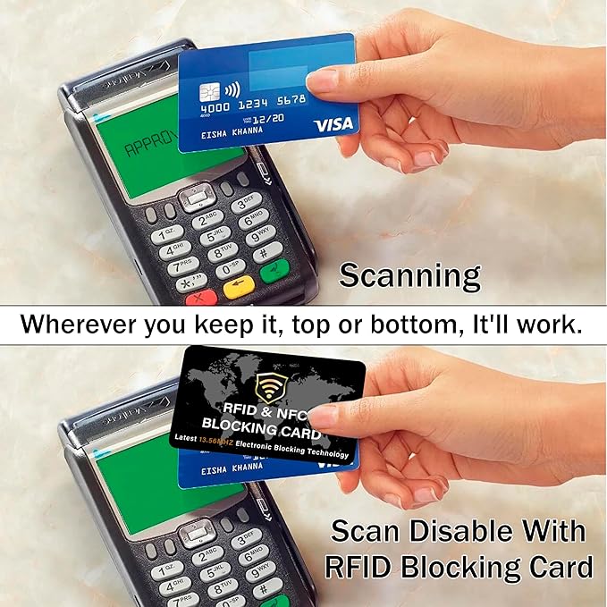 SaiTech IT 5 Pack RFID Blocking Card NFC Contactless Debit/Credit Card ATM Passport Protector ideal for Men & women slim with World map design perfectly fit in wallet(Black)