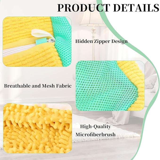 2Pcs Shoe Washing Machine Bag, Reusable Shoes Cleaning Bags for All Shoe Types, Laundry Shoe Bag for Washer and Dryer (Yellow)