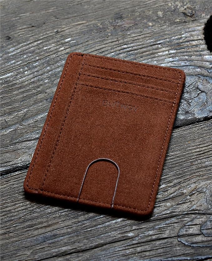 Buffway Slim Minimalist Front Pocket RFID Blocking Leather Wallets for Men and Women - At Sahara Coffee