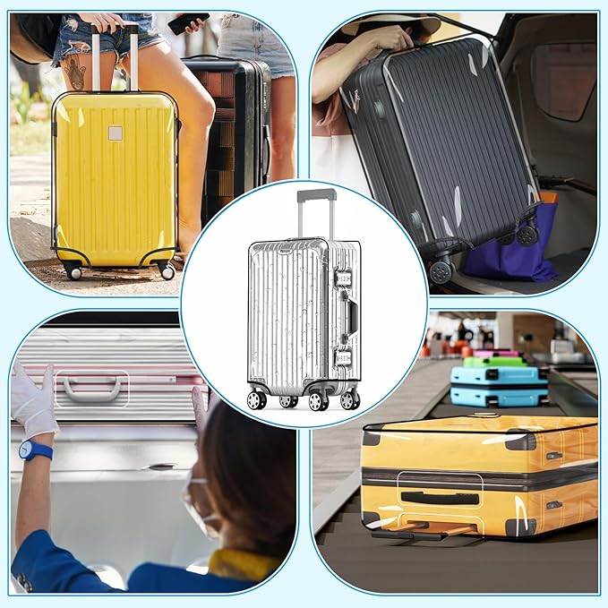 Yotako Clear PVC Suitcase Cover Protectors 20 Inch Luggage Cover for Wheeled Suitcase 20''