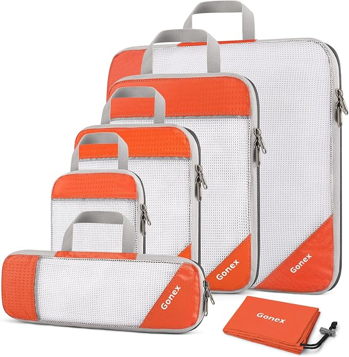Compression Packing Cubes, Gonex Extensible Storage Mesh Bags Organizers