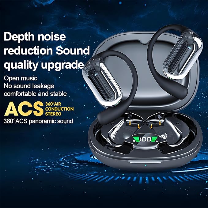 Wireless Earbuds, Translation Earbuds Real Time- Audifonos Traductores Inglés Español, 3-in-1 Translator Earbuds with 144 Languages, HF Sound, Bluetooth 5.4 Headphones for Travel Sport Workout (Black)