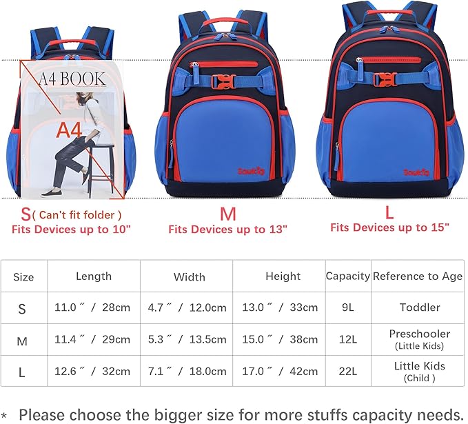 Cute Mini Toddler Backpacks for Boys 2-4 Little Kids Backpack Preschool Bookbag (Navy Blue Black)