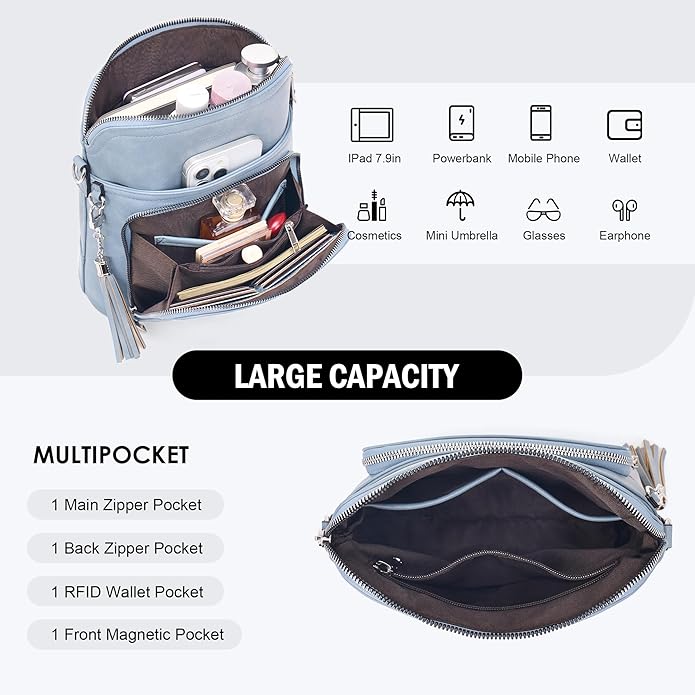Crossbody Purse for Women,Lightweight Medium Crossbody Bag Soft Leather Women's Shoulder Handbags with Tassel