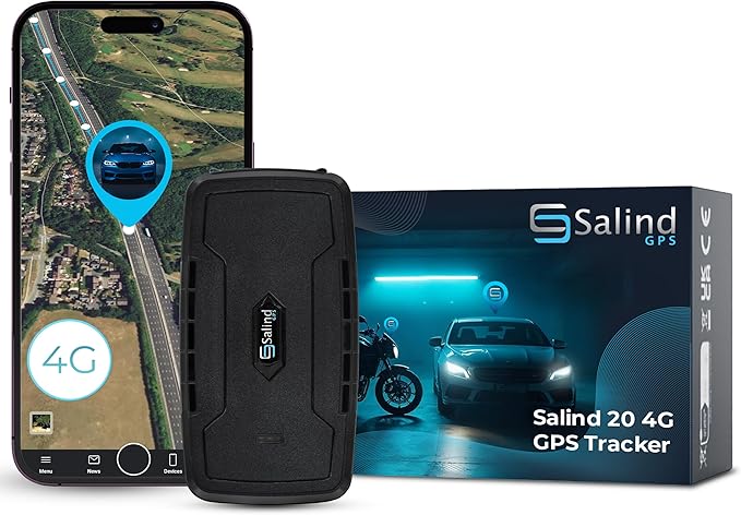 SALIND GPS Magnetic, up to 180 Days Battery - Car GPS Tracker for Vehicles, Motorcycles & Trucks, Car Tracker Device with Strong Built-in Magnet, Robust & Splash Proof - Real Time Car Tracking Device