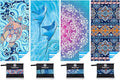4 Pack Microfiber Lightweight Beach Towel Sand Free Quick Dry Absorbent Thin Compact Towels for Swimming Pool Camping Beach Accessories Large Easy Pack Travel Things for Vacation Essentials Gift