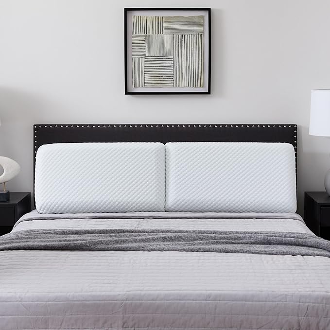 WEEKENDER Gel Memory Foam Pillow - Queen Size - 2-Pack - Medium Plush Feel - Neck & Shoulder Support - For Back, Side, & Stomach Sleepers - Home, Hotel, & Hospital Essentials