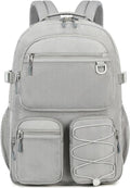 Lohol Water Resistant Daypack with Mulitiple Pockets for School Travel Outdoor College, 15.6 inch Laptop Backpack for Men and Women (Grey)
