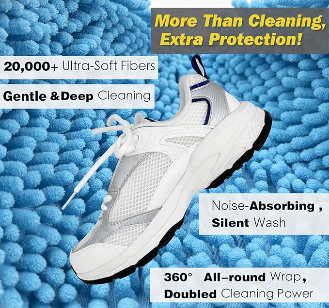 Shoe Washing Machine Bag,Laundry Shoe Bag for Washer and Dryer,Reusable Shoe Cleaning Bag for Sneakers,Tennis Shoes,With Self-locking Zipper, Microfiber Inside,Include Shoes Storage Bag