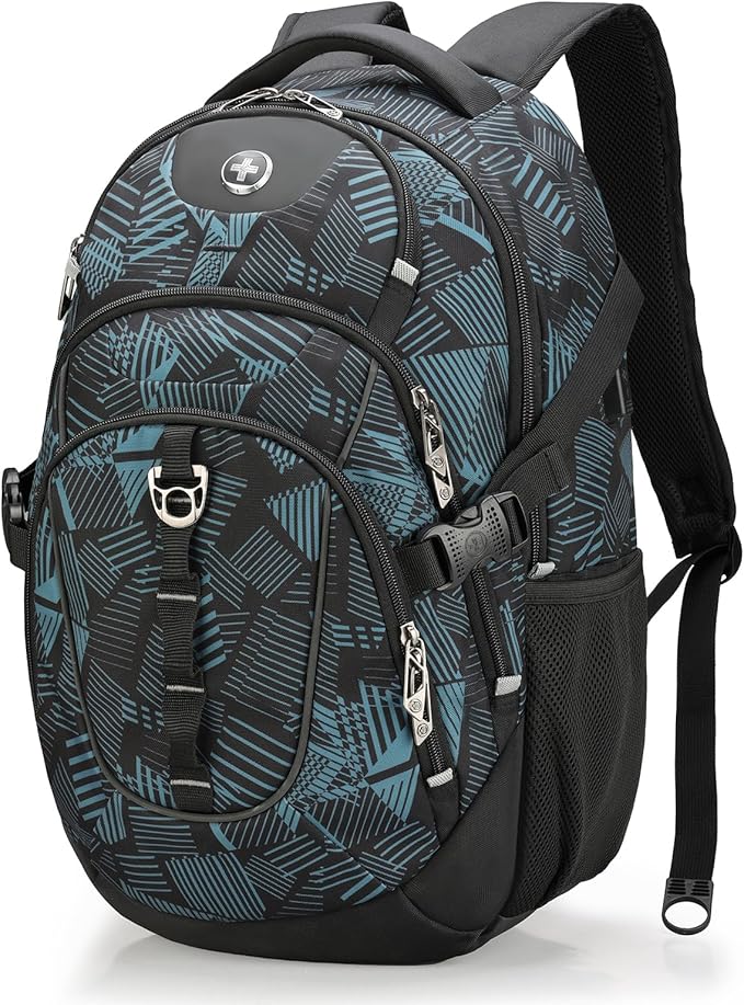 Swissdigital Laptop Backpack with USB Charging Port, Travel Backpack Fits 15.6 inches Computer, 31L Backpack for Men, Dark Green | SD803