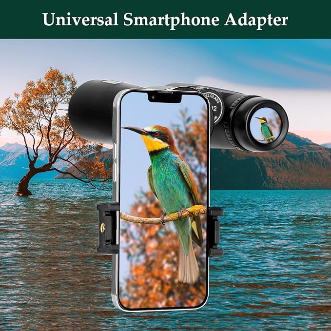 Adorrgon 12x42 HD Binoculars for Adults High Powered with Phone Adapter, Tripod and Tripod Adapter - Large View Binoculars with Clear Low Light Vision - Binocular for Bird Watching Cruise Travel