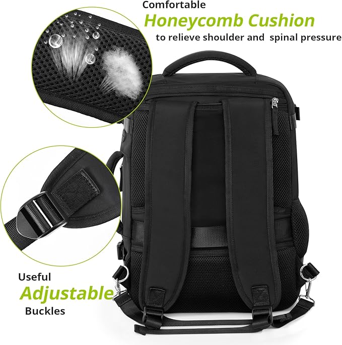 Travel Backpack for Women Men,Travel Laptop Backpack w/USB Charging Port, Waterproof Travel Backpack Carry On Flight Approved,Weekender Business Hiking Bag,Laptop Backpack 17 inch