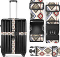 2 Pack Luggage Straps, Adjustable Cute Printing with Combination Lock Luggage Straps for Women Men Travel School Business Trips-Boho