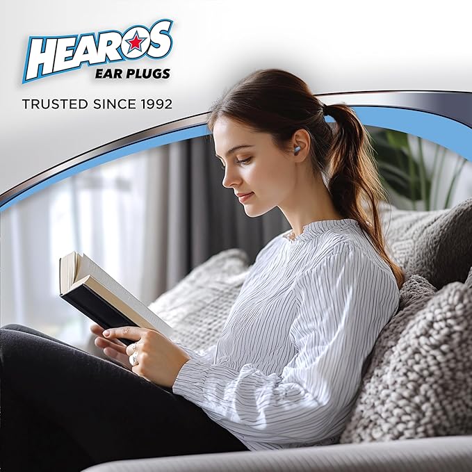 HEAROS AirPlugs Airline Pressure Reducing Earplugs, 1 Pair + Free Case, Latex Free Silicone, Reduce Ear Pain, NRR 20, Clear (5805)