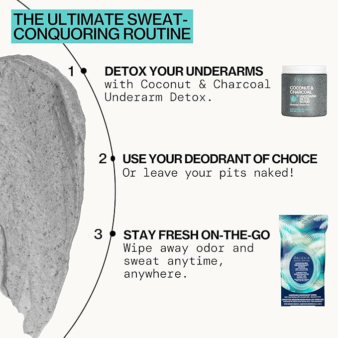 Pacifica Beauty Coconut Milk & Essential Oils Underarm Deodorant Wipes, Helps Remove Odor, Aluminum-Free, Vegan & Cruelty-Free, 30 Wipes (4-Pack)