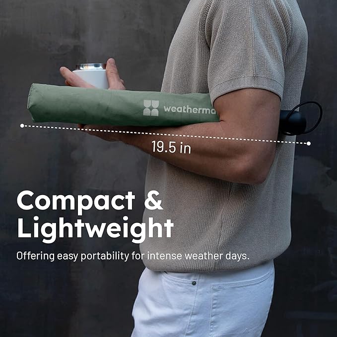 Weatherman Premium Collapsible Travel Umbrella - Windproof, Compact, Easy Auto Open - Resists Up to 55 MPH Winds - Perfect for Rain, Wind, Backpack, Car - Folding Umbrella (Red)