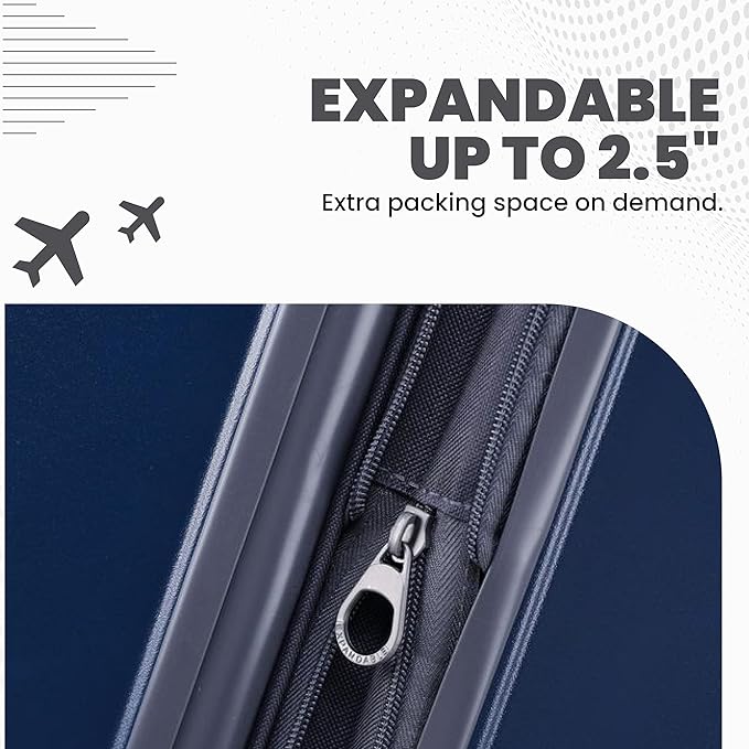 Spyder Carve 25 Inch Medium Expandable Hardside Upright Suitcase, with 360° Spinner Wheels, TSA Approved Lock, Navy