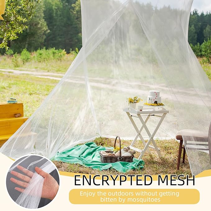 4 Corners Mosquito Net for Mosquiteros para Camas Bed Canopies Netting Bed Drapes Rectangular Mosquito Mesh for Camping Home Outdoor Travel(White,L87 X W79 X H79 Inch,Opening)