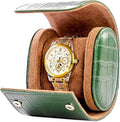 MR.OKAY Single Watch Travel Case-Classic Leather Watch Case With Superb Texture.(Portable Watch Roll Or Organizer For Storage And Display).Festival Gift For Men, All Handcrafted By Artisans