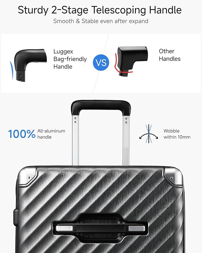 Trunk Luggage, Expandable PC Hard Shell Large Checked 28 Inch Suitcase with Shock - Absorbing Wheels & TSA Lock, Charcoal Metallic, 91L - 105L