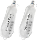 CLINTT 500ml Soft Flask, Foldable Running Water Bottle, TPU Folding Soft Water Flask, BPA-Free Collapsible Flask for Hydration Pack Running Vest, Cycling, Climbing, Hiking - 2Pcs, White