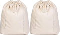 Canvas Laundry Bags - Extra Large, Heavy Duty, 100% Cotton Laundry Bag with Straps, Handles and Drawstring - College Dorm Laundry Bag in XL Size - Washable, Foldable Laundry Basket Liner (2 Pack)