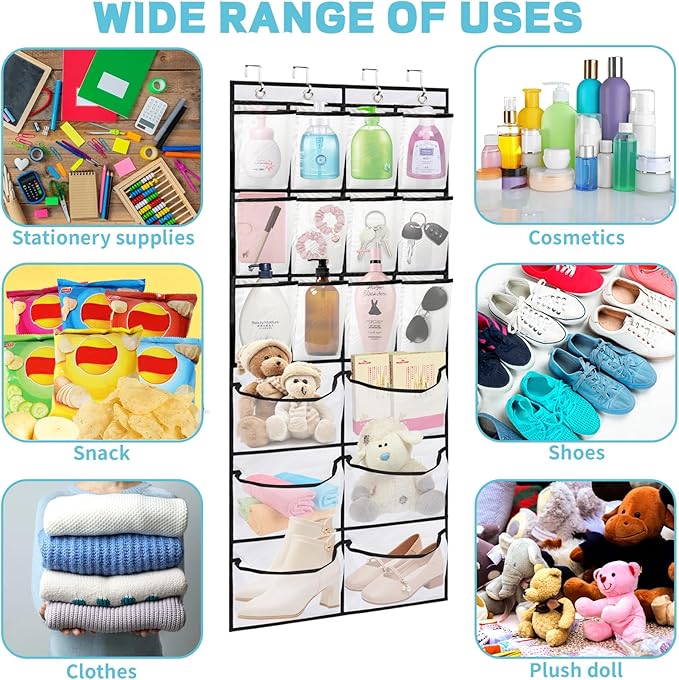 2 Packs Over the Door Shoe Organizer, 36 Large Mesh Pockets Hanging Shoe Boots Rack Holder, Closet Hanging Organizers for Storage Sneakers High Heeled Shoes Slippers (White)