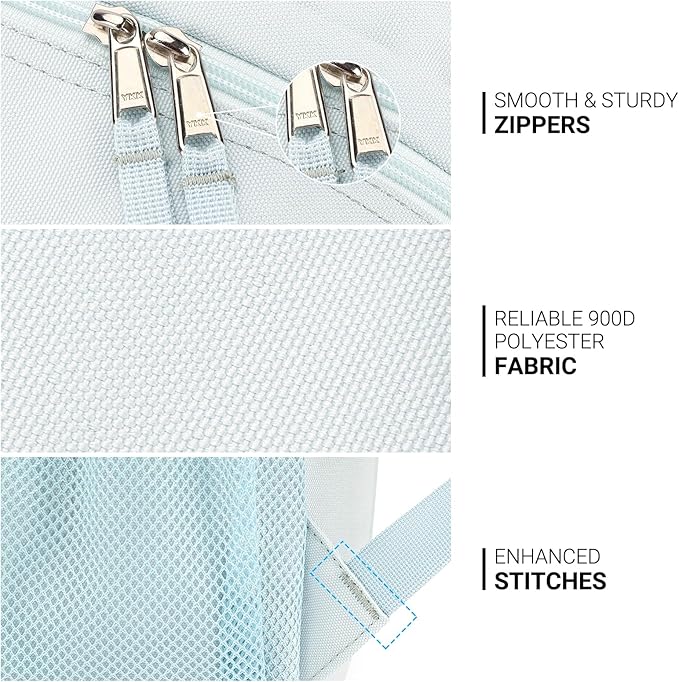 ZORFIN 26L Backpack for College, and Travel: Water Resistant Bookbag - Light Gray Blue