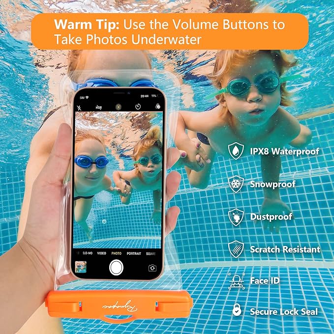Waterproof Phone Pouch Bag - 7.5in Water Proof Cell Phone Case for Beach Travel Must Haves, IPX8 Dry Bag with Lanyard for iPhone 16 15 Pro Max Galaxy S25 S24 Ultra, Cruise Ship Essentials 2025