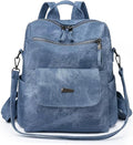 PU Leather Backpack Purse for Women Fashion Multipurpose Design Handbag Ladies Shoulder Bags Travel Backpack Blue