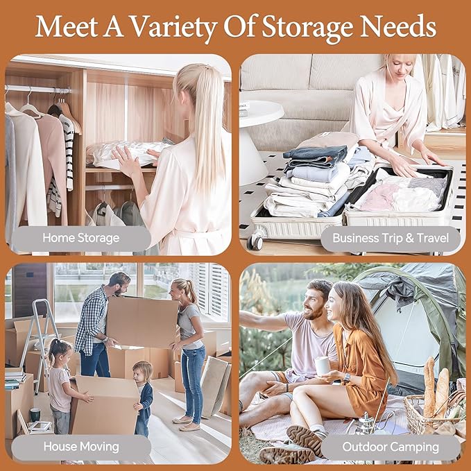 Vacuum Seal Bags for Clothing, 20 Pack Vacuum Storage Bags with Wireless Charging Air Pump(5J+5L+5M+5S), Space Saver Bags for Clothes Blanket Duvets Pillows Comforters Travel