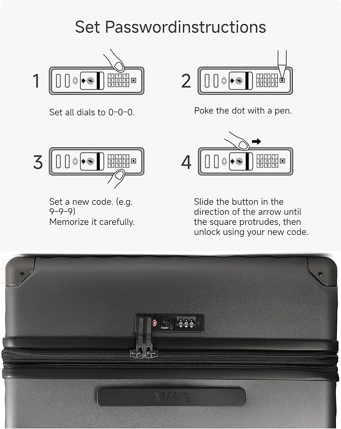 LUGGEX Luggage with Spinner Wheels, Polycarbonate Expandable Hard Shell Suitcase