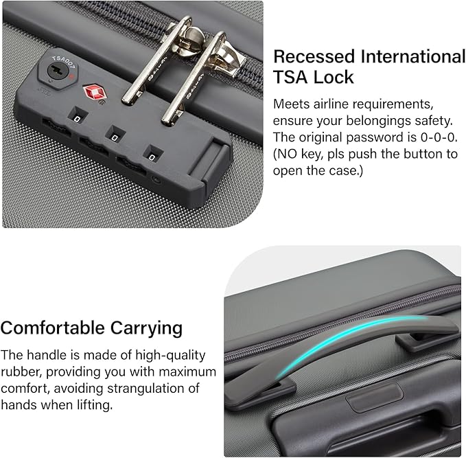 Hanke 26 Inch Luggage Large Suitcase With Spinner Wheels Tsa Luggage Suitcases Hard Case Luggage For Women & Men Rolling Checked Luggage(Graphite Grey)