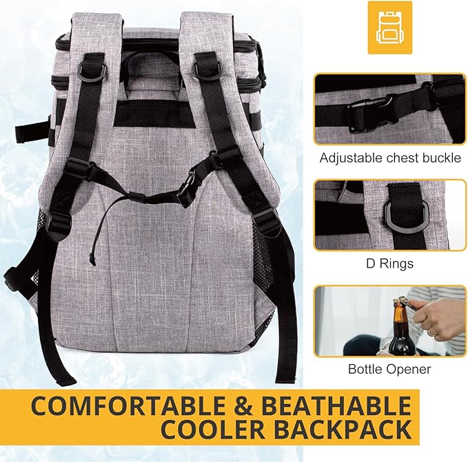 Tactical Backpack Cooler,Soft Lightweight Leakproof Cooler Backpack,Insulated Cooler Bag,Portable Soft Cooler Bag Waterproof for Beach, Travel, Camping, Picnic, Hiking