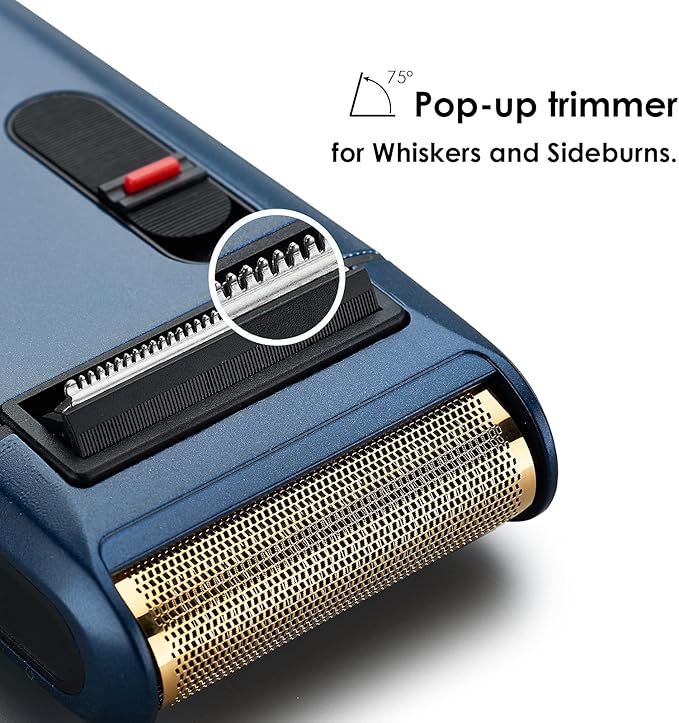 Retro Electric Razor for Men, Rechargeable Mens Gold Foil Shavers,Travel Electric Shavers for Men(Blue)