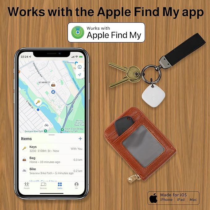 Air Tracker Tags-1 Pack, Bluetooth Tracker Works with Apple Find My APP (iOS Only, Not for Android), Keys Finder, Item Locator for Keys, Luggage, Backpack, Bags, Wallet, Replaceable Battery